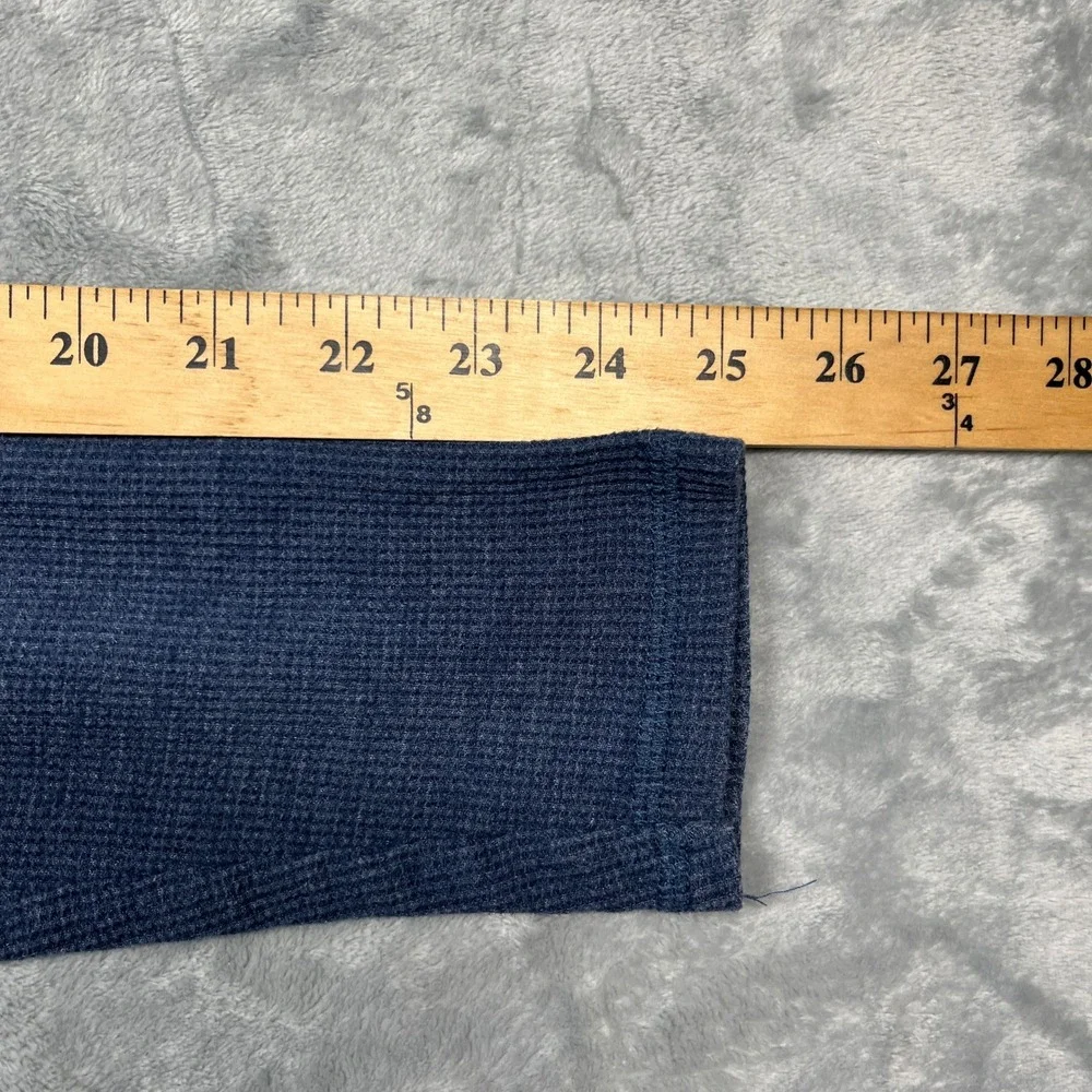 Levis Thermal Shirt Mens Medium Blue California Bear Waffle Knit Long Sleeve